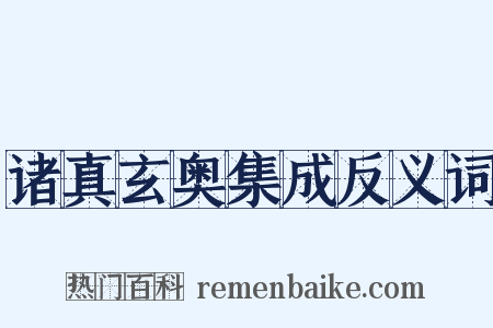 诸真玄奥集成反义词是什么意思的图片